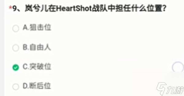 岚兮儿在HeartShot战队中担任什么位置？cf手游岚兮儿担任什么位置答案详解