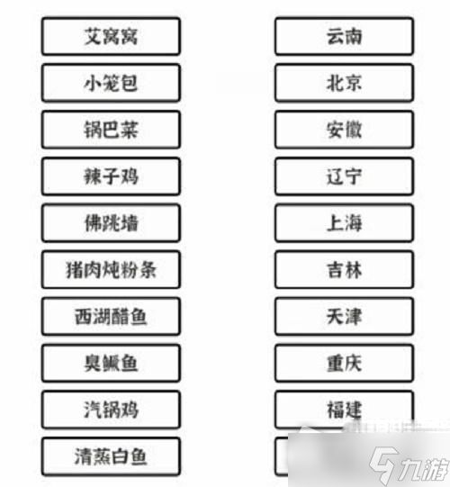 《文字大师》连上各省份美食通关攻略