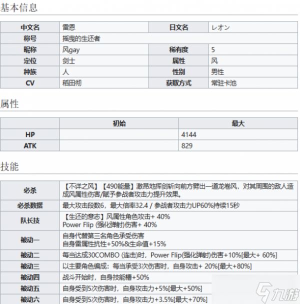 世界弹射物语摇曳的生还者雷恩技能介绍