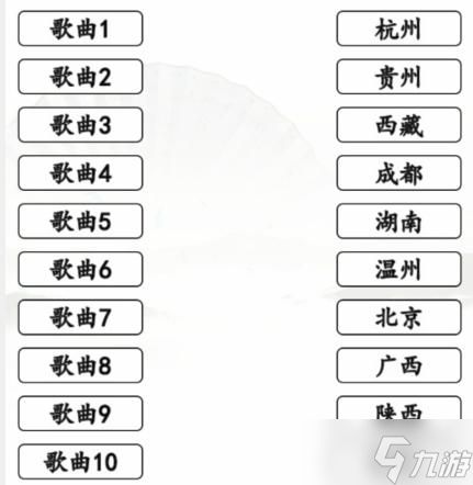 《汉字找茬王》搞笑省市歌找到对应的歌曲通关攻略