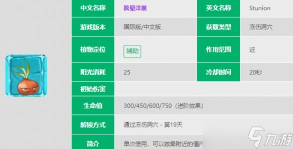 《植物大战僵尸2》眩晕洋葱怎么样 眩晕洋葱图鉴大全