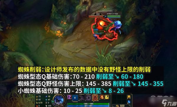 《英雄联盟》PBE13.4版本蜘蛛削弱一览