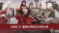 《剑网3》魔兽世界职业对照分享