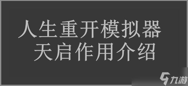 人生重开模拟器天启作用介绍