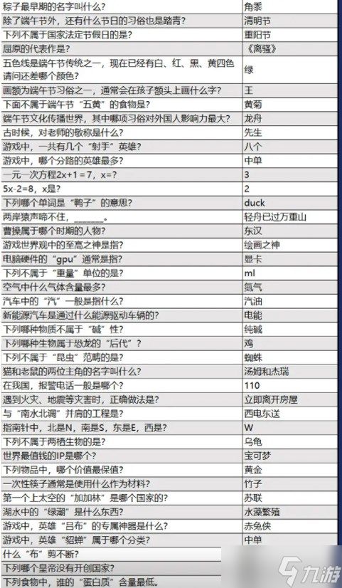 火源战纪答题答案大全 2023最新益智答题答案汇总