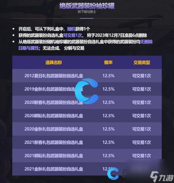 《DNF》2023金秋绝版武器装扮袖珍罐能开出什么