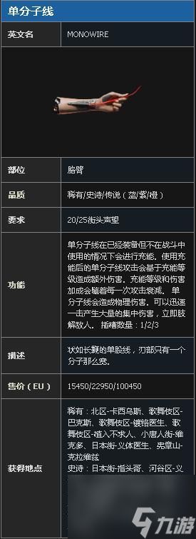 《赛博朋克2077》的单分子线攻击插件位置