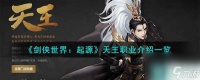 《剑侠世界 起源》天王职业介绍介绍