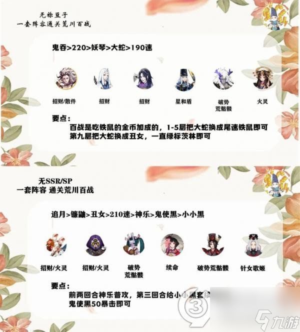 阴阳师荒川百战阵容推荐图(阴阳师荒川之怒秘闻竞速阵容)「必看」