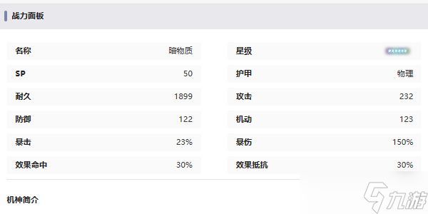 交错战线暗物质角色介绍