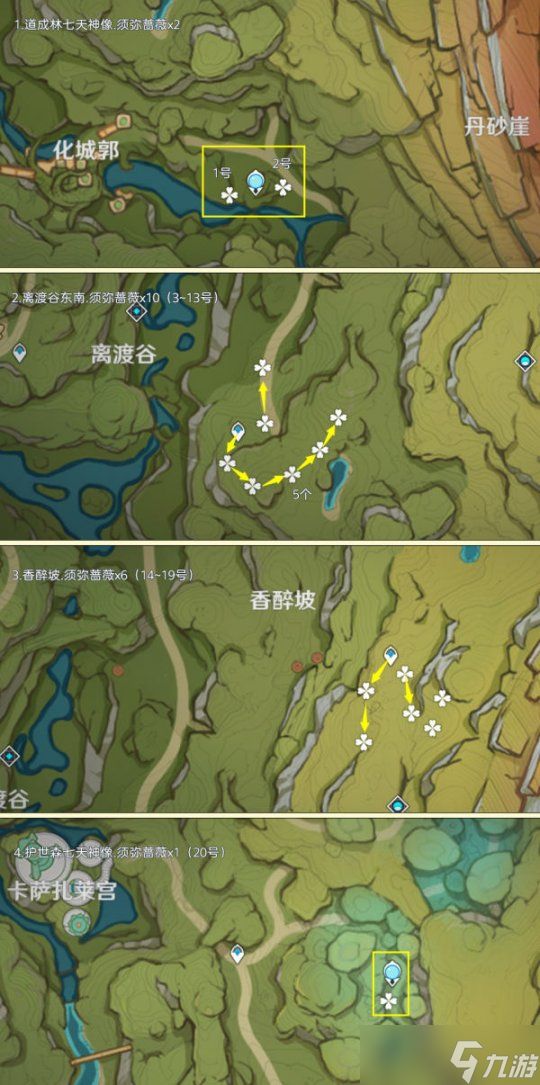 【原神】原厨之旅，须弥蔷薇高效率长路线篇（136个）