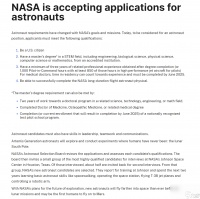 美国招募新一轮宇航员 年薪109万元 有机会去火星、月球