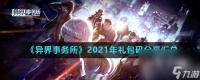 《异界事务所》2021年兑换码推荐汇总