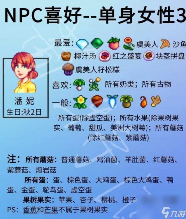 《星露谷物语》单身npc喜好详情 单身npc人物喜好一览