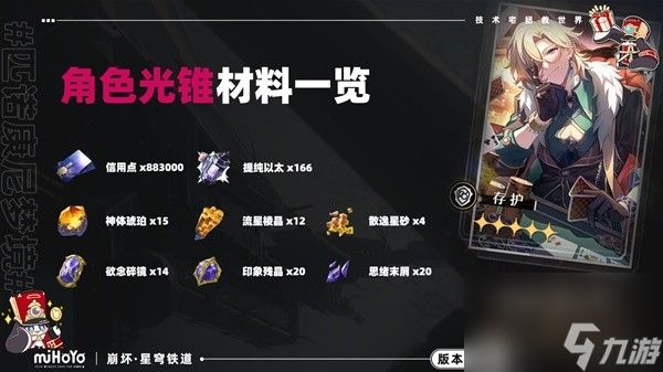 崩坏星穹铁道砂金养成需要哪些材料