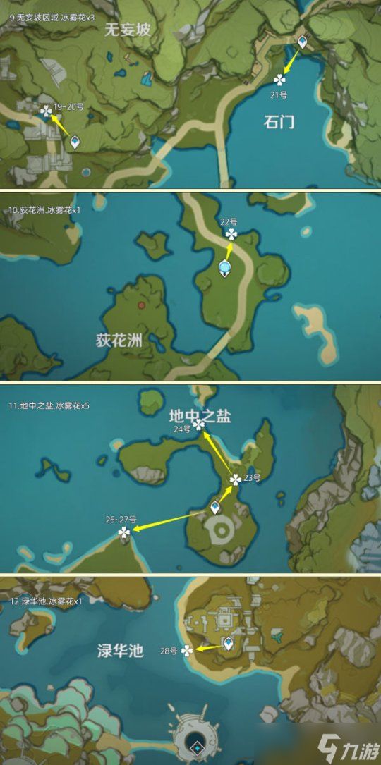 【原神】素材之旅，冰雾花高效率长路线篇（85朵）