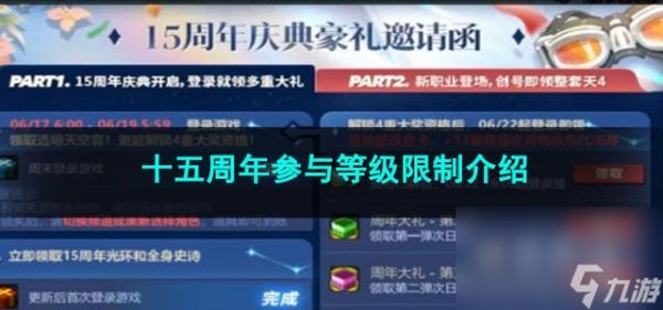 2023DNF十五周年参与等级限制介绍