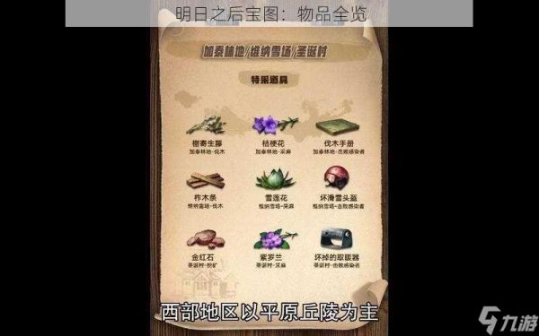 <a id='link_pop' class='keyword-tag' href='https://www.9game.cn/dhsurvive/'>明日之后</a>宝图：物品全览