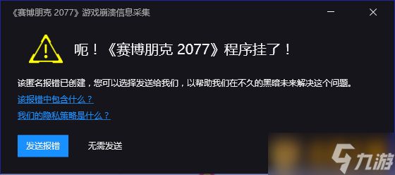 《赛博朋克2077》报错崩溃解决方法说明