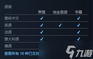 《伊甸园工匠》支持语言介绍