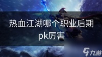 热血江湖哪个职业后期pk厉害