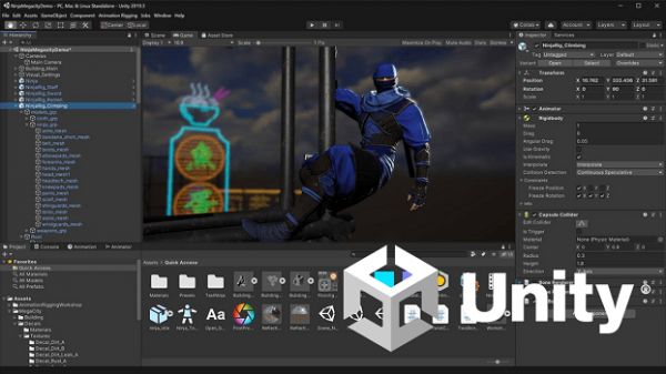 带有徽标的 Unity 屏幕截图