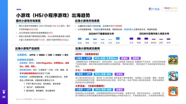 小游戏（H5/小程序游戏）出海趋势