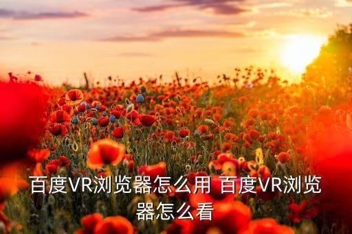 vr浏览器，百度VR浏览器怎么用 百度VR浏览器怎么看