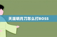 天涯明月刀怎么打BOSS