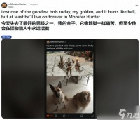 《怪物猎人》玩家痛失爱犬 但在游戏中寻得永恒陪伴