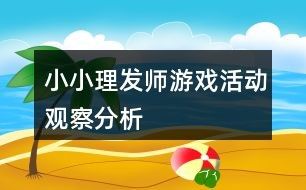 小小理发师游戏活动观察分析