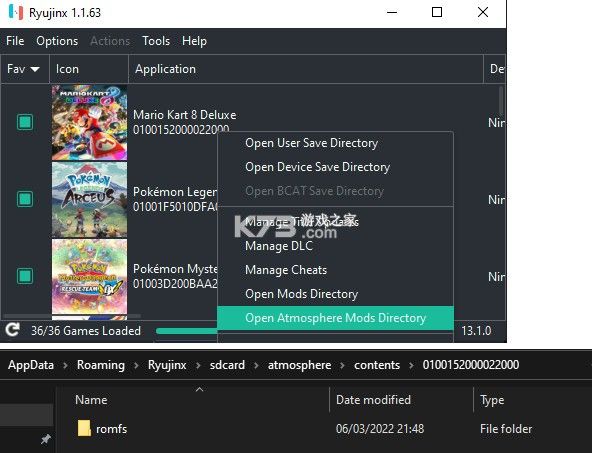 Ryujinx模拟器mod怎么用