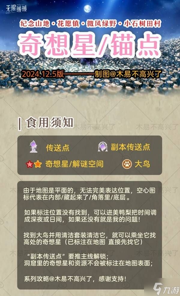 《无限暖暖》奇想星与传送点位置标注