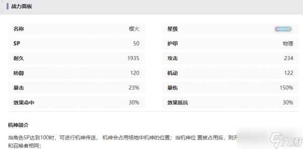 《交错战线》樱火机甲技能介绍