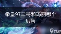 拳皇97二哥和玛丽哪个厉害