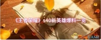 王者荣耀s40新英雄有什么