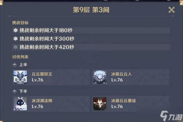原神深渊第九层怎么打