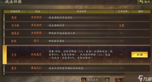 <a id='link_pop' class='keyword-tag' href='https://www.9game.cn/sgzzlb/'>三国志战略版</a>:回朔令牌,让战法变武将,哪个更合适?