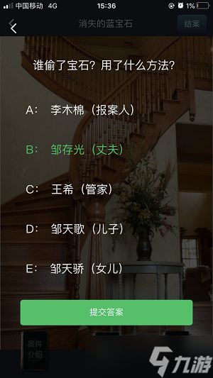 犯罪大师消失的蓝宝石答案