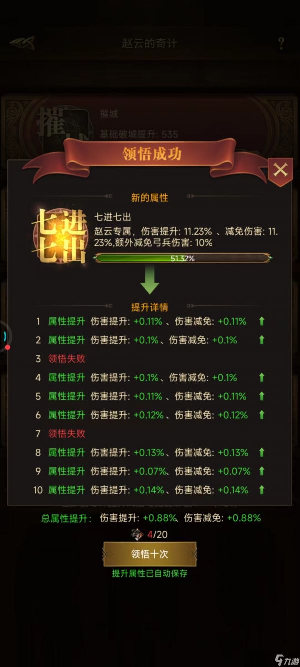 帝国战纪【攻略研究所】赵云奇技赛季攻略-奇技领悟成功概率