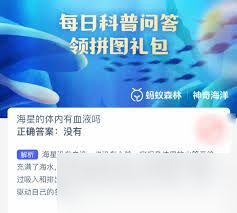 海星体内有血液吗