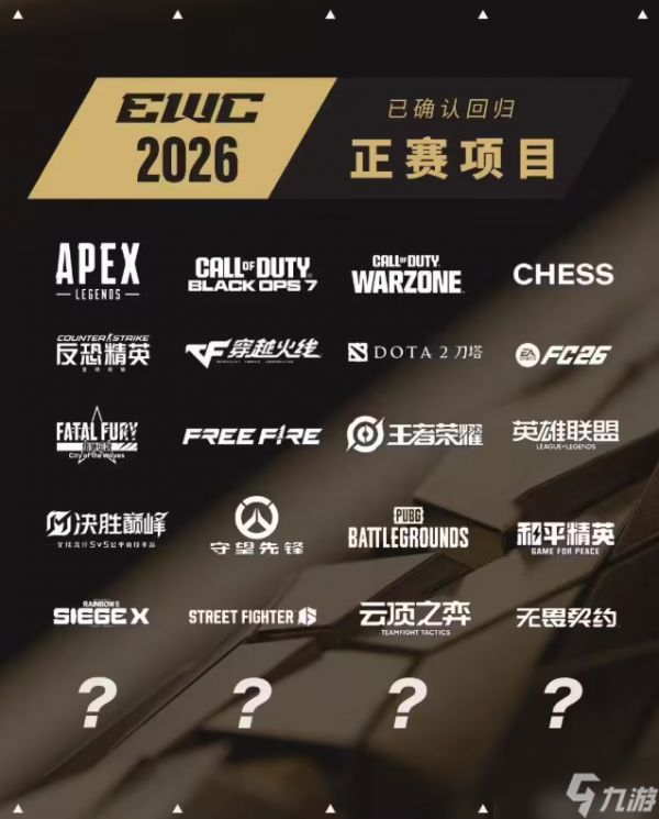 2026电竞世界杯项目公布:英雄联盟、DOTA2等20个正赛项目在列