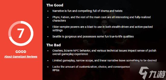 《吸血鬼2：避世血族2》GS给7分：完整度欠缺的平庸之作