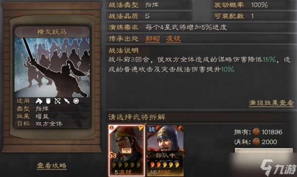 三国志战略版横戈跃马有什么用