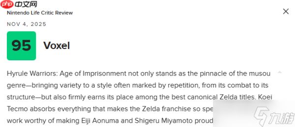 《塞尔达无双：封印战纪》M站79分：登顶无双游戏巅峰！