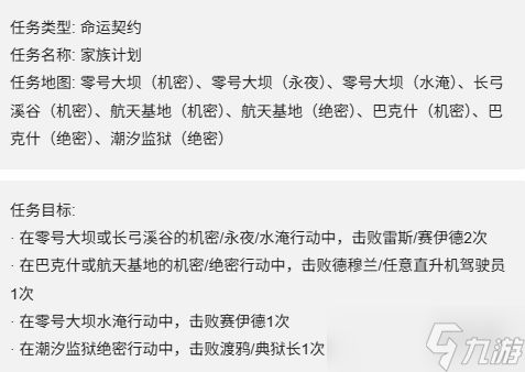 《三角洲行动》S7赛季3*3命运契约任务一览