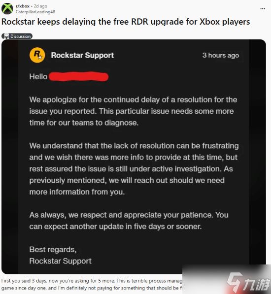 Xbox 360版《荒野大镖客》迟迟无法升级 R星:需要更多时间