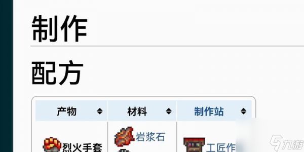 泰拉瑞亚火焰手套合成教程（掌握合成配方）