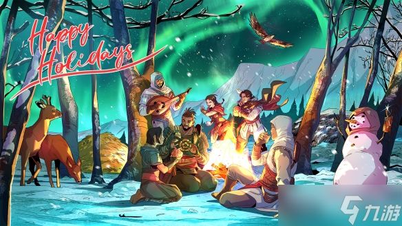 《刺客信条》圣诞贺图公布！历代主角篝火旁温馨共聚