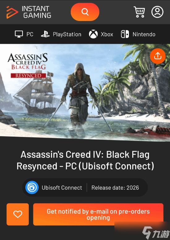 刺客信条4：黑旗重制版或将于2026年推出